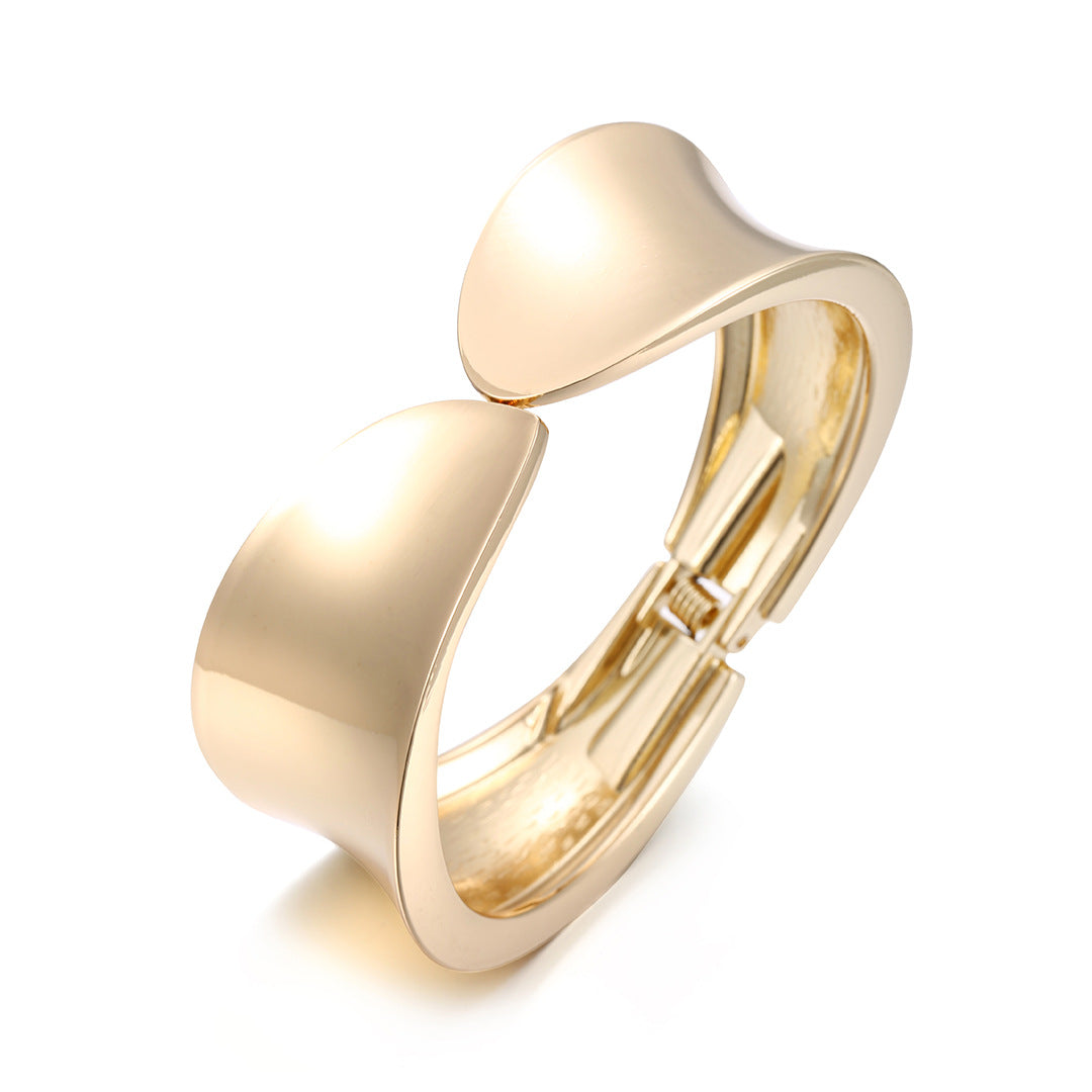 ACOOE Large Glossy Gold Bracelet for Women - Luxury Fashion Jewelry 12