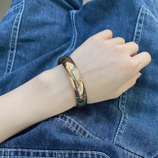   Acooe Gold Cuff Bangle Bracelets For Women Gold Polished Thick Waterdrop Bangle Statement Bracelets Chunky Jewelry for Women 