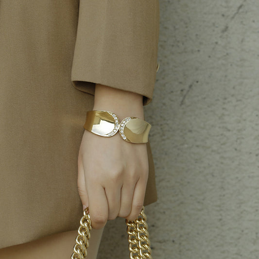   ACOOE Large Glossy Gold Bracelet for Women - Luxury Fashion Jewelry 28 