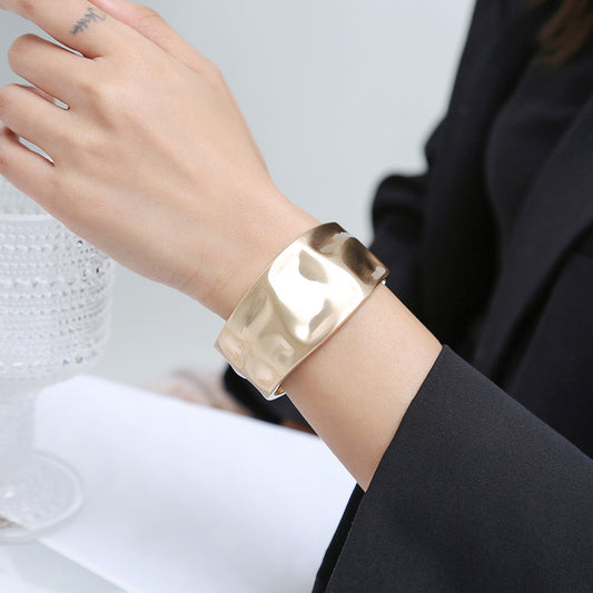   ACOOE 14K Gold Plated Wide Cuff Bracelet 07 
